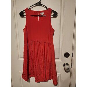 Old Navy Womens Small Petite Fire Red Dress Sleeveless Lined Knee Length